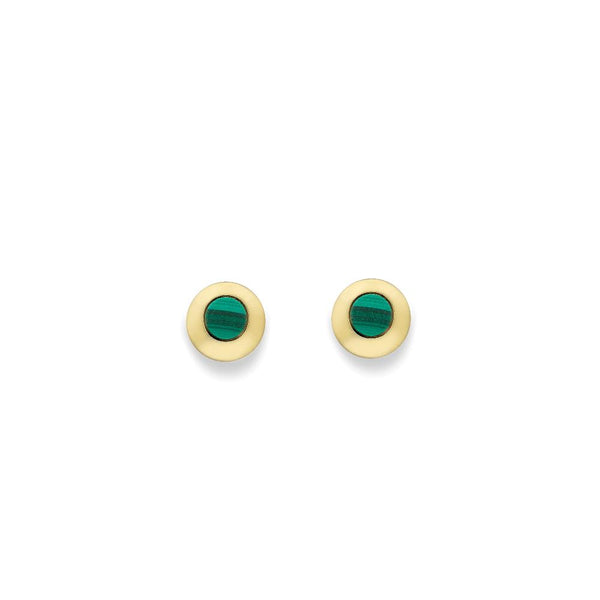 9ct Gold Malachite Stud Earrings