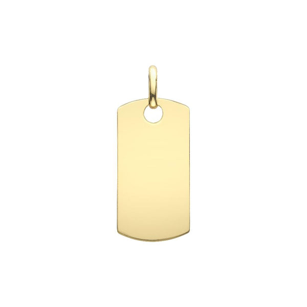 9ct Gold Dog Tag Pendant