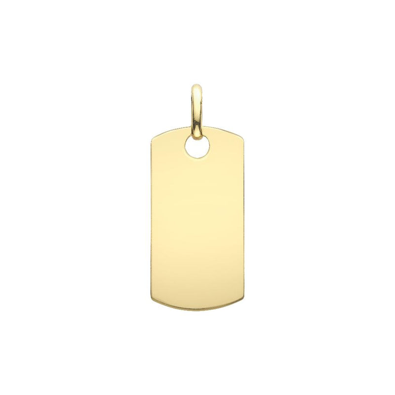 9ct Gold Dog Tag Pendant