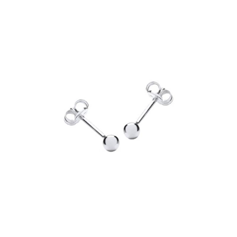 9ct White Gold 3mm Ball Stud Earrings