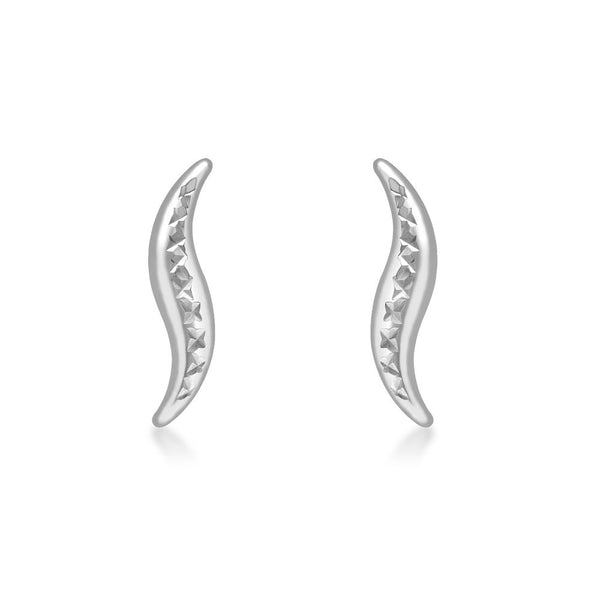 9ct Gold Diamond Cut Wave Earrings
