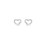 9ct Gold 12mm x 10mm Open Heart Stud Earrings