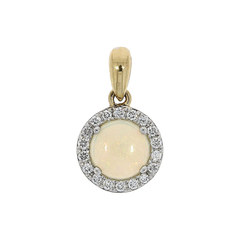 18ct Gold Diamond & Opal Necklace