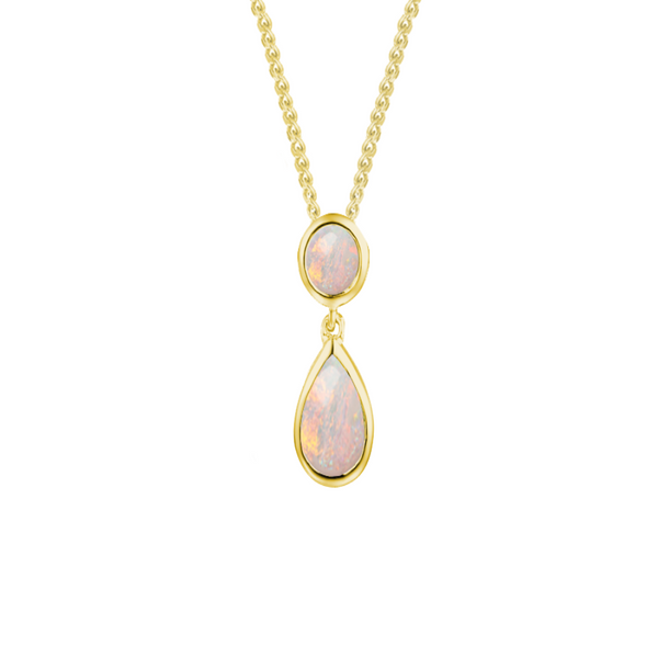 9ct Gold Opal Teardrop Necklace
