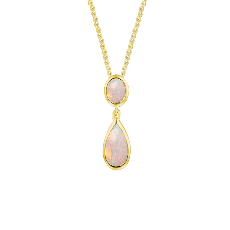 9ct Gold Opal Teardrop Necklace
