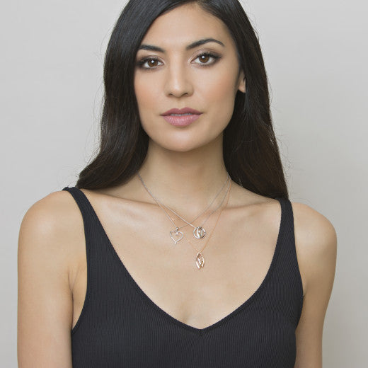 9ct White Gold 0.10ct Diamond Heart Necklace