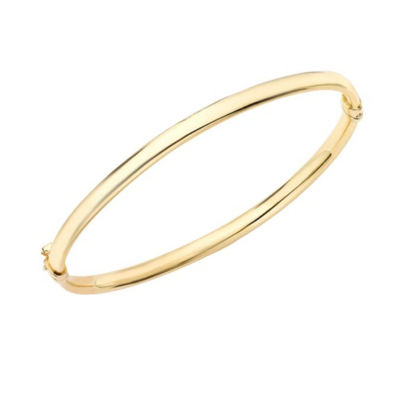 18ct Gold Oval Tube Bangle