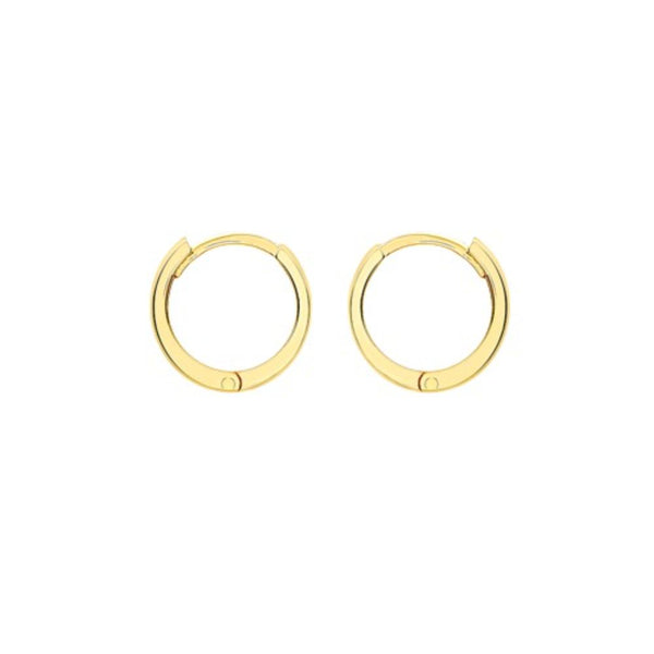 18ct Gold 11mm Huggie Hoop Creole Earrings