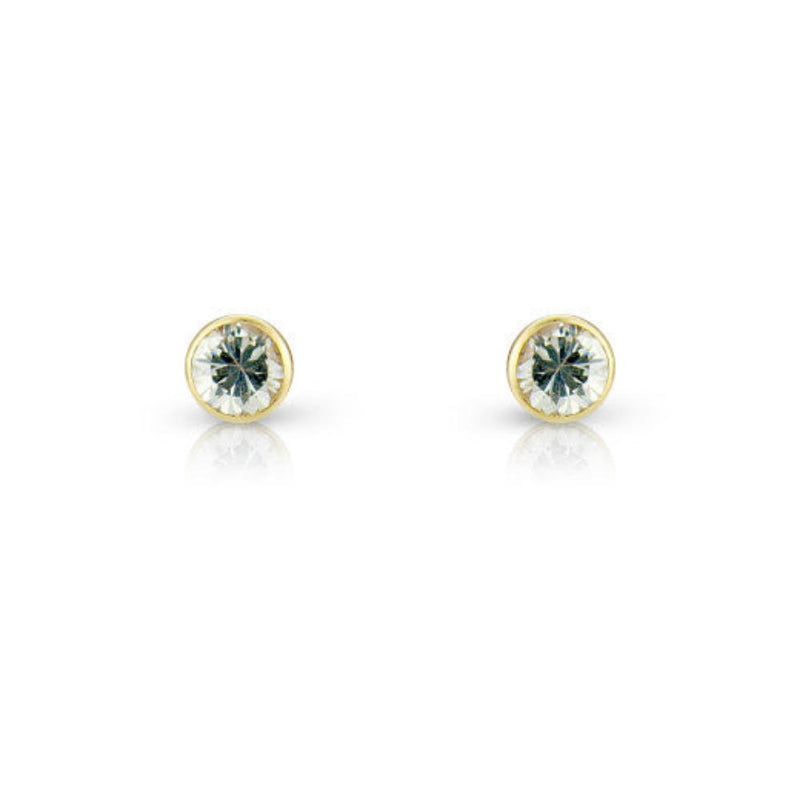 9ct Gold Round Cubic Zirconia Stud Earrings