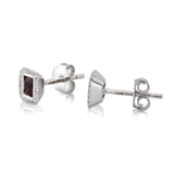 18ct White Gold 0.12ct Diamond and 0.29ct Emerald Earrings