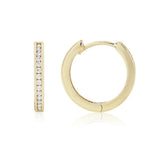 9ct Gold Cubic Zirconia Channel Set Hoop Earrings