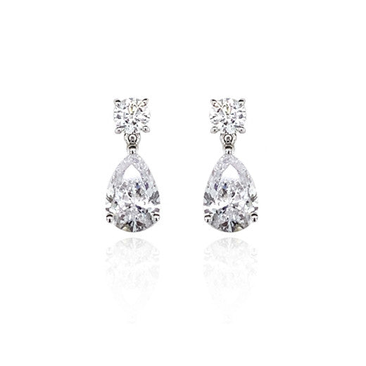 9ct White Gold Cubic Zirconia Earrings