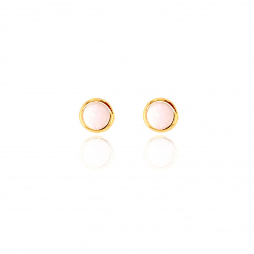 9ct Gold 6mm Mother of Pearl Round Stud Earrings