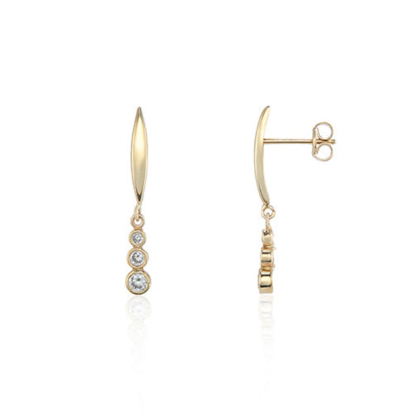 9ct Gold Cubic Zirconia Drop Earrings