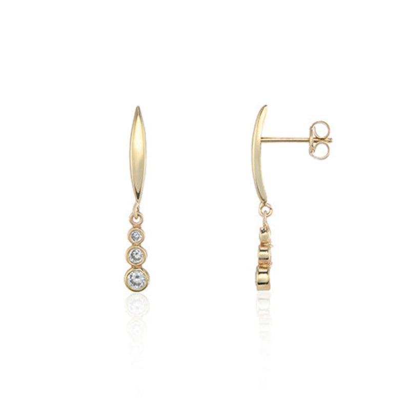 9ct Gold Cubic Zirconia Drop Earrings