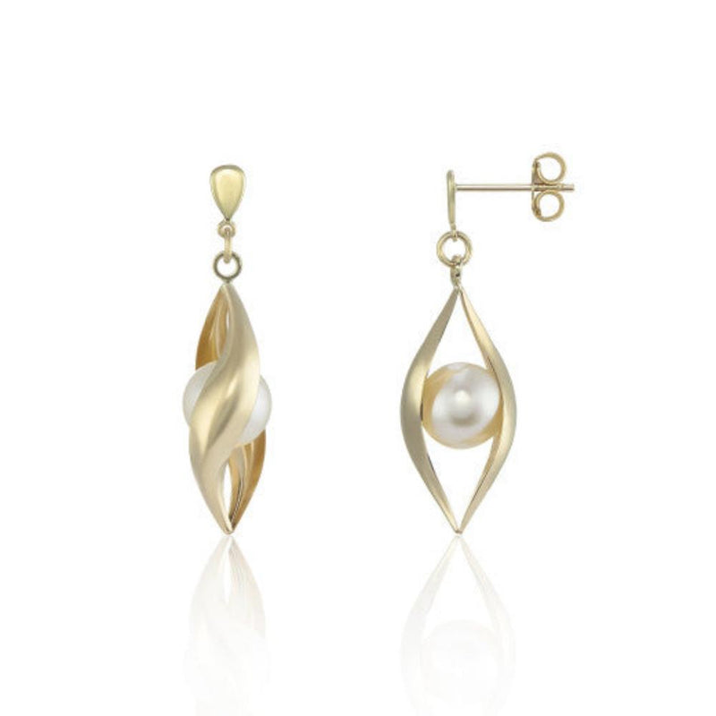 9ct Gold Cultured Freshwater Pearl Drop Earrings