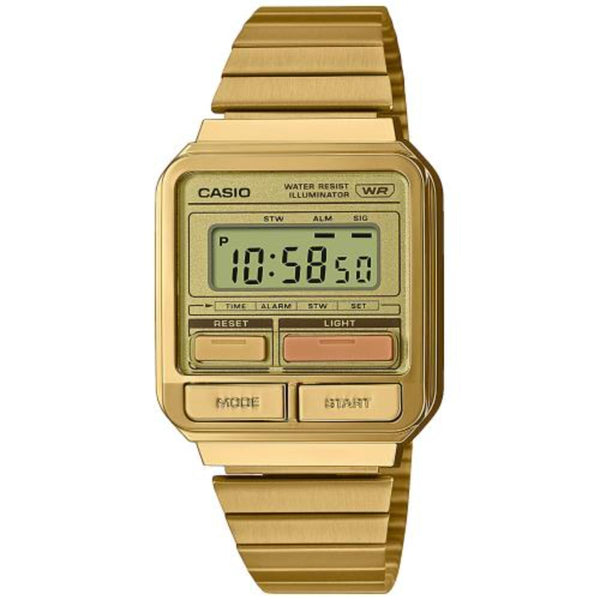Casio Vintage Retro Gold Ion Plated Digital Watch A120WEG-9AEF
