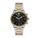 Emporio Armani Mario Quartz 2 Tone Steel Black Dial 43mm Mens Watch AR11521
