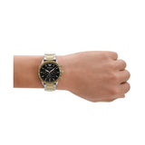 Emporio Armani Mario Quartz 2 Tone Steel Black Dial 43mm Mens Watch AR11521