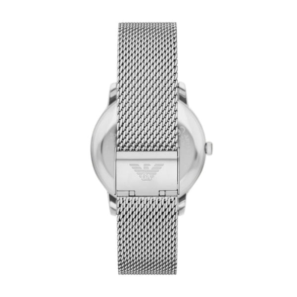 Emporio Armani Quartz Silver Mesh Bracelet Blue Dial 42mm Watch AR11571