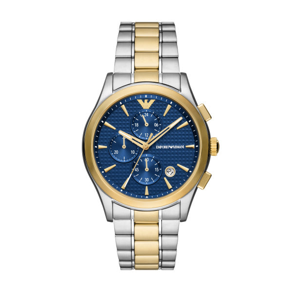 Emporio Armani Paolo Quartz Two Tone Steel Blue Dial 42mm Watch AR11579