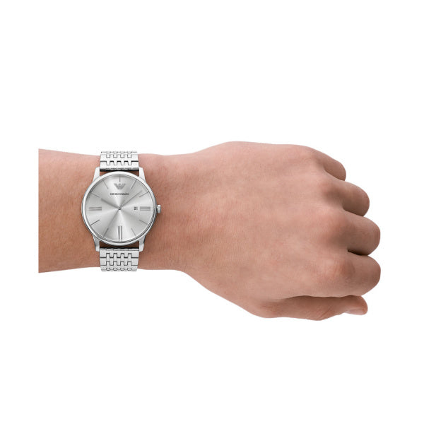 Emporio Armani Minimalist Quartz Silver Tone 42mm Watch AR11599