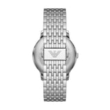 Emporio Armani Minimalist Quartz Silver Steelm Black Dial 42mm Watch AR11600