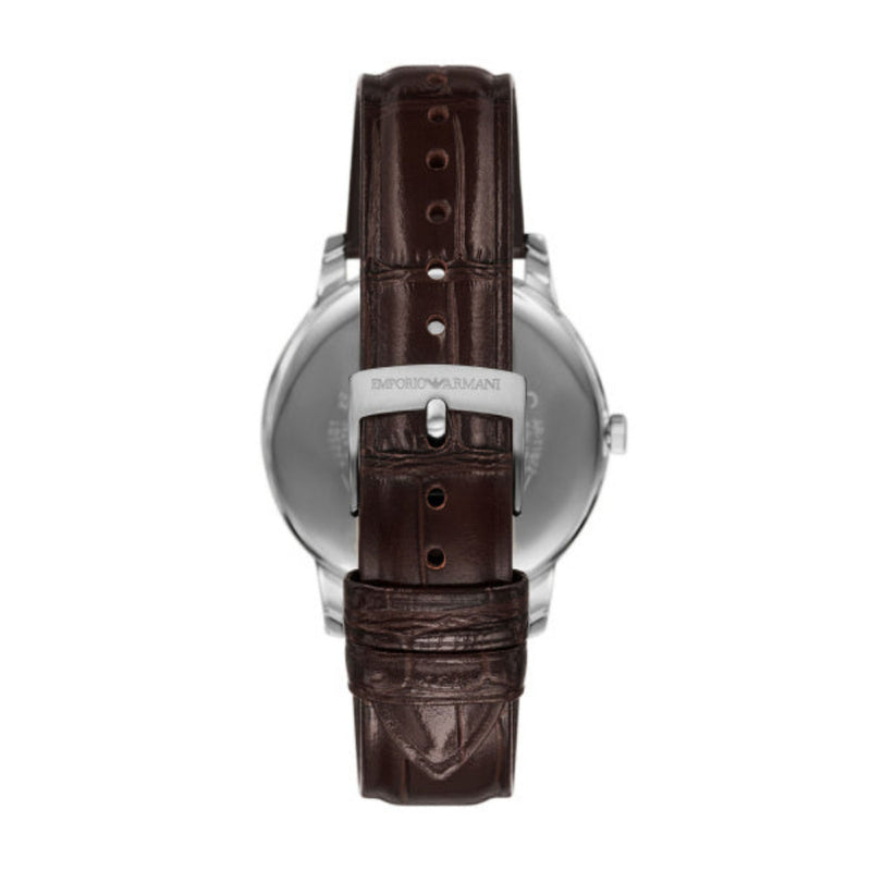 Emporio Armani Minimalist Quartz Green Dial Leather Strap 39mm Watch AR11672