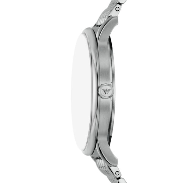 Emporio Armani Minimalist Quartz Silver Steelm Blue Dial 39mm Watch AR11674