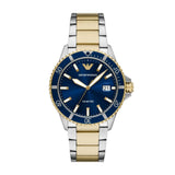 Emporio Armani World Explorer Quartz Two Tone Steel Blue Dial 42mm Watch AR11682