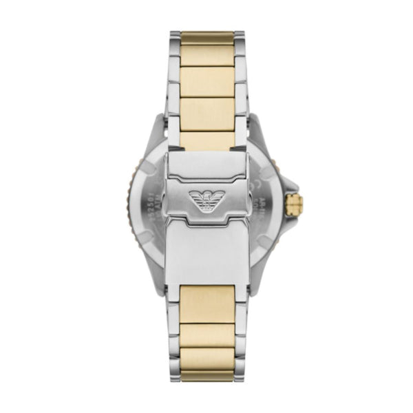 Emporio Armani World Explorer Quartz Two Tone Steel Blue Dial 42mm Watch AR11682
