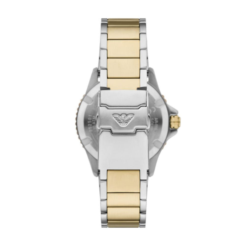 Emporio Armani World Explorer Quartz Two Tone Steel Blue Dial 42mm Watch AR11682