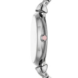 Emporio Armani Gianni T-Bar Quartz Silver Steel Pink Dial 32mm Watch AR11686