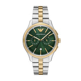 Emporio Armani Dario Quartz Two Tone Steel Green Dial 42mm Watch AR11692
