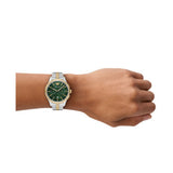 Emporio Armani Dario Quartz Two Tone Steel Green Dial 42mm Watch AR11692