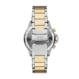 Emporio Armani World Explorer Solar Two Tone Steel Green Dial 43mm Watch AR11695