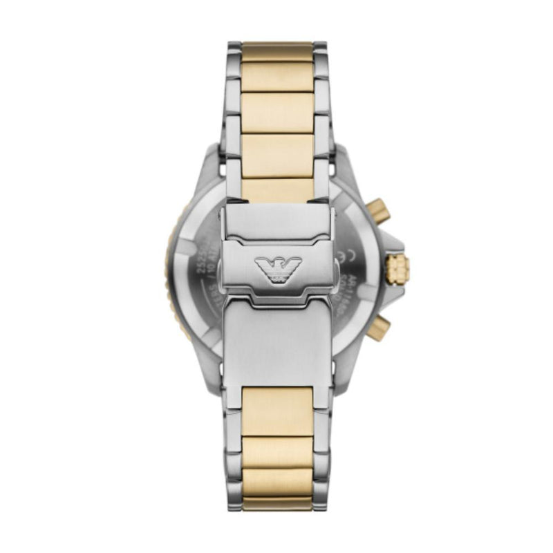 Emporio Armani World Explorer Solar Two Tone Steel Green Dial 43mm Watch AR11695