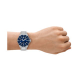 Emporio Armani World Explorer Solar Silver Steel Blue Dial 42mm Watch AR11697