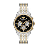 Emporio Armani Antonio Quartz Two Tone Steel Black Dial 41mm Watch AR11713