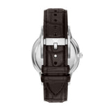 Emporio Armani Archetipo Quartz Silver Dial Brown Leather Strap 43mm Watch AR11783