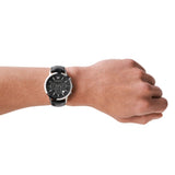 Emporio Armani Renato Quartz Black Leather Black Dial 43mm Watch AR2447