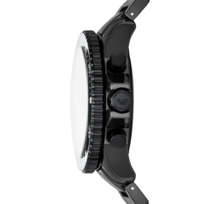 Emporio Armani Diver Quartz Black Ceramic 43mm Mens Watch AR70010