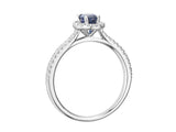 Platinum Diamond Cluster & Sapphire Ring