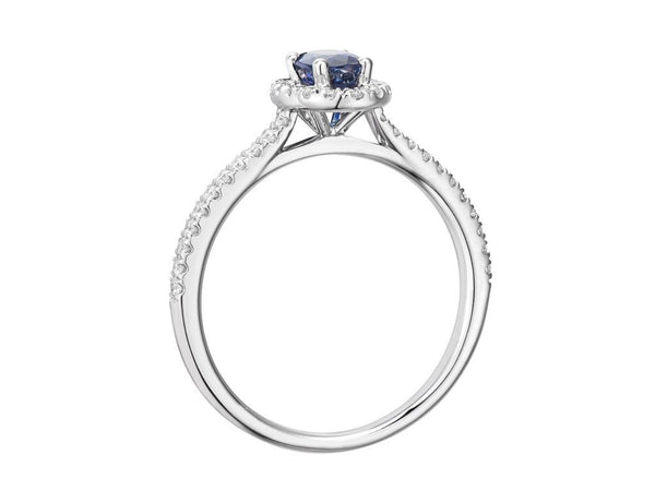 Platinum Diamond Cluster & Sapphire Ring