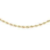 9ct Gold Hollow Diamond Cut Rope Chain 20"