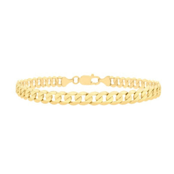 9ct Gold Diamond Cut Curb Bracelet