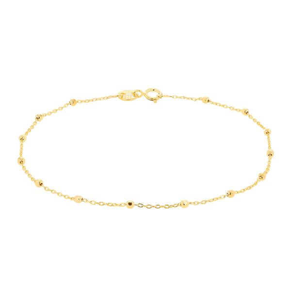 9ct Gold Diamond Cut Ball Trace Bracelet