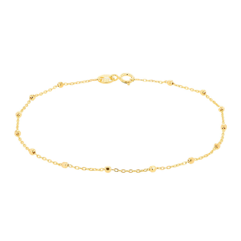 9ct Gold Diamond Cut Ball Trace Bracelet