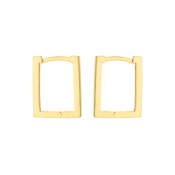 9ct Gold Rectangular Hoop Earrings