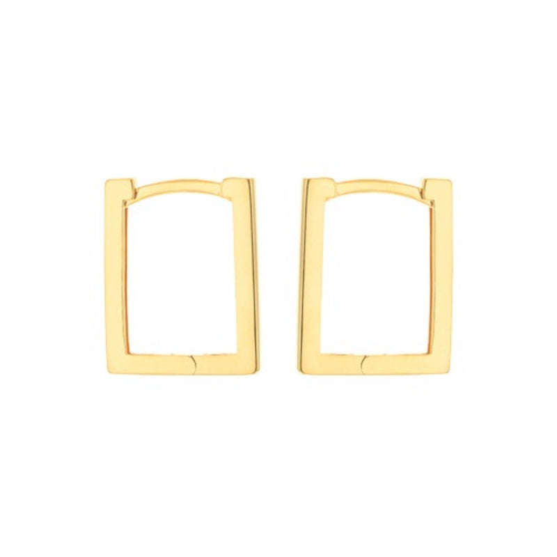 9ct Gold Rectangular Hoop Earrings